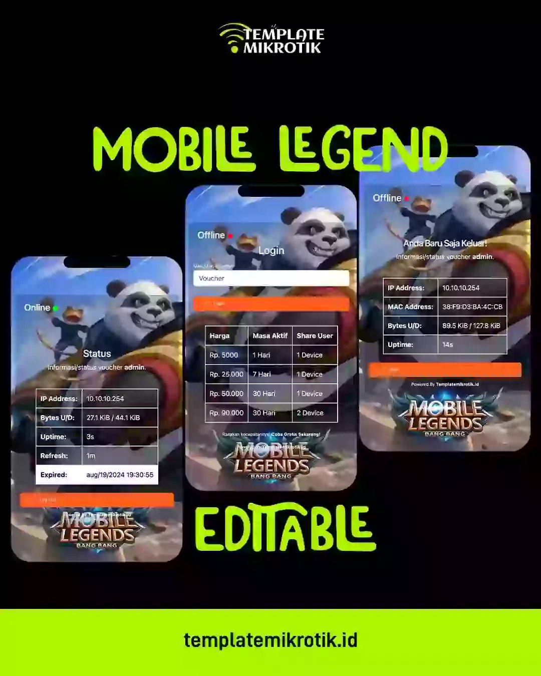 Template Login Page Mikrotik - Tema Mobile Legend Akai