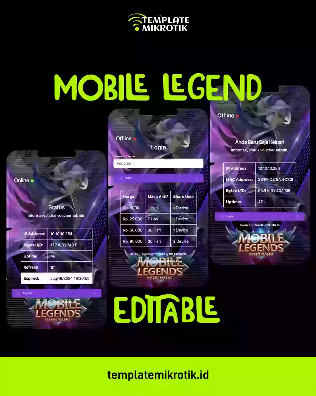 Template Login Page Mikrotik - Mobile Legend Ling