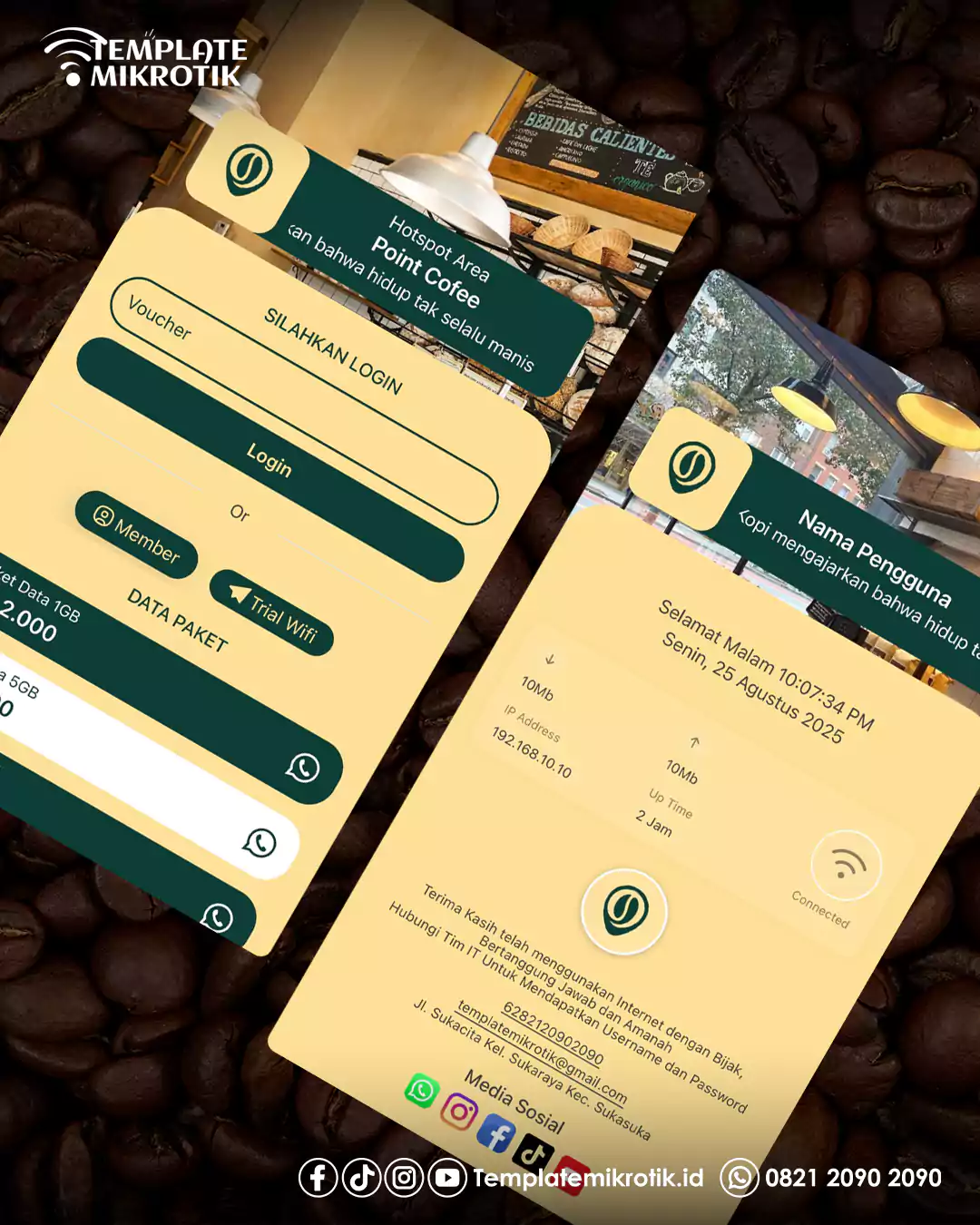 Template Login Page Mikrotik - Tema Kafe/Cafe/Restoran