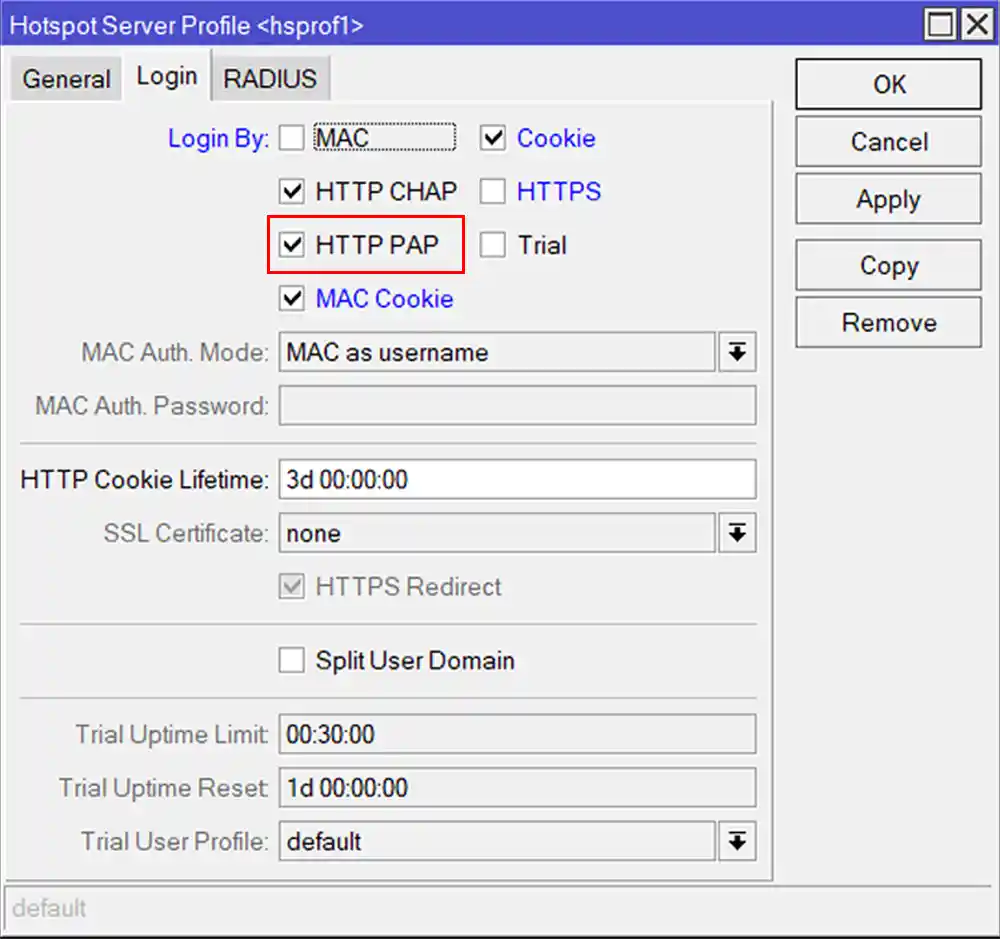 HTTP PAP pada MikroTik